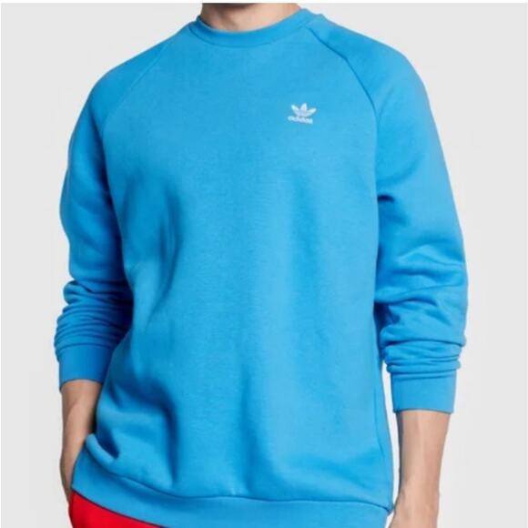 Adidas originals men’s essential crew sweatshirt in blue. Size large NWOT. - Picture 1 of 10